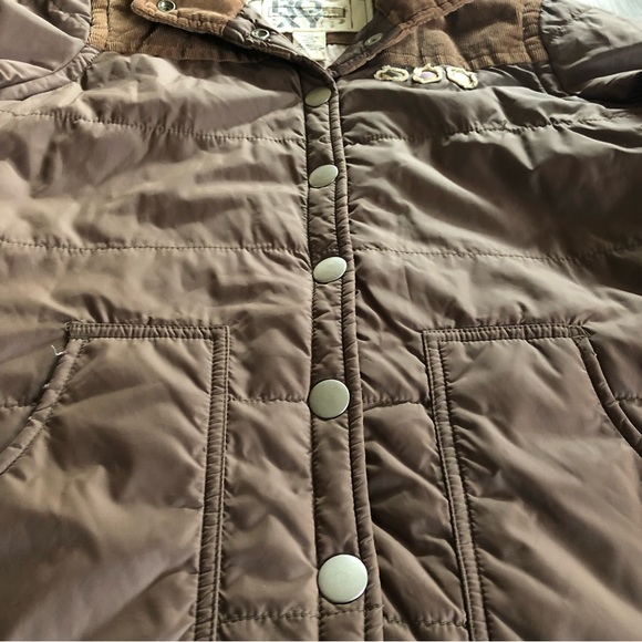 Roxy retro/vintage inspired button up jacket with corduroy & art nouveau graphic - Picture 8 of 15